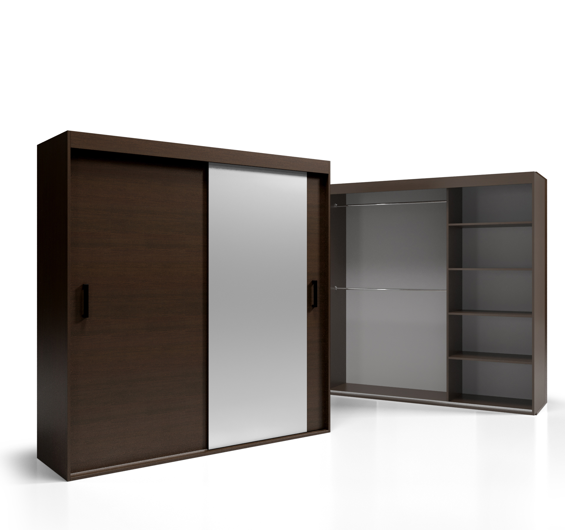 o-sofa Spiegel Garderobe 190 cm Einlegeböden Stangen Denver VSZ39