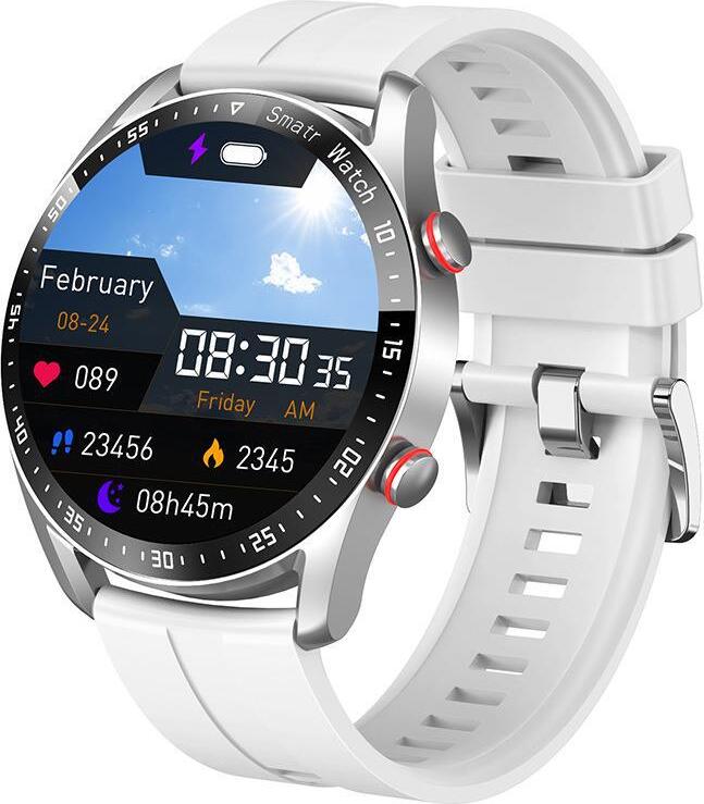 Bluetooth hovor Smartwatche Muži Ženy Zdravie Krvný tlak Fitness športové hodinky Muž Šport Vodotesné Smartwatche, biela