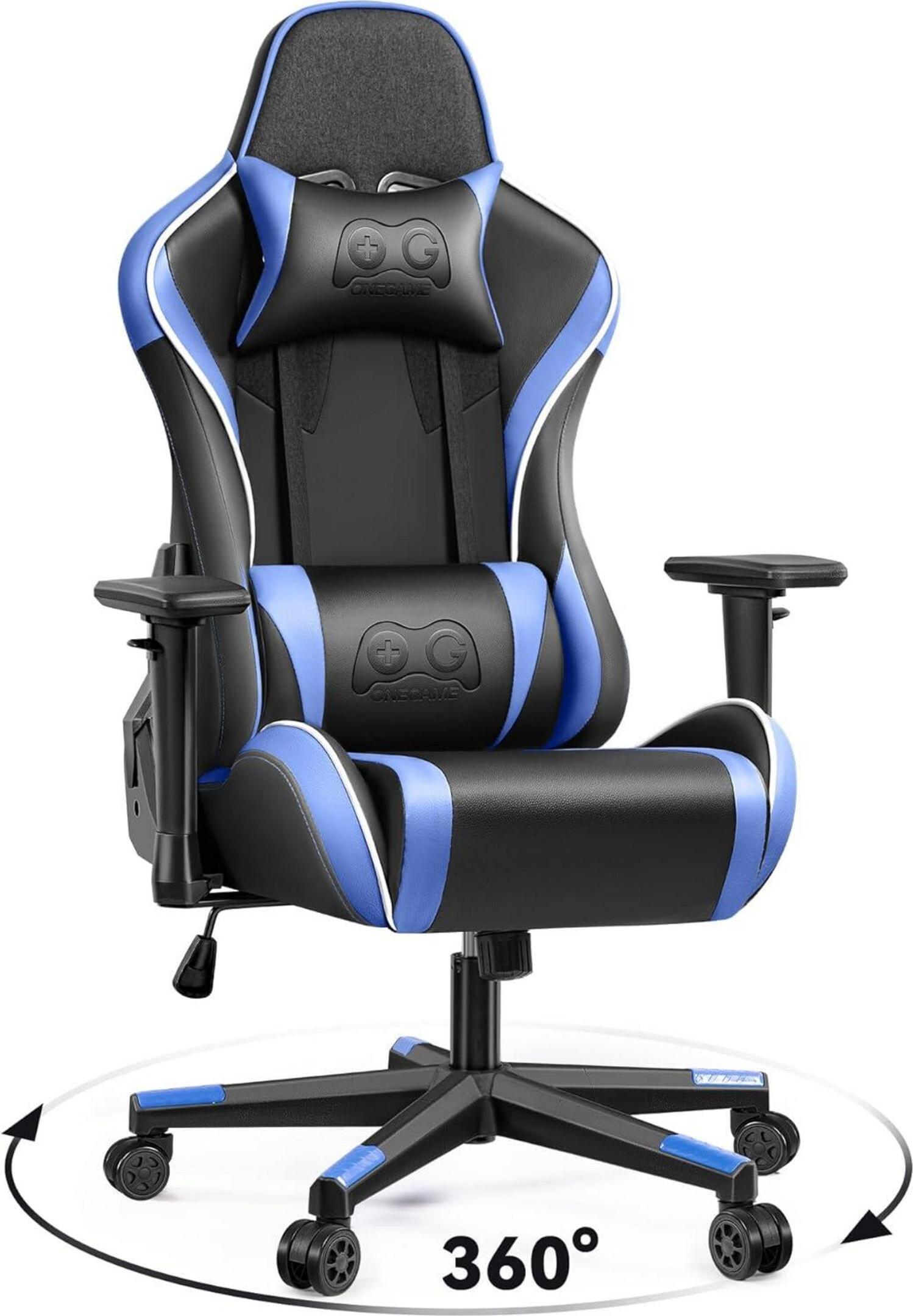 Sonstige Ergonomischer Gaming-Stuhl mit 3D-Armlehnen und hoher Rückenlehne, Blau