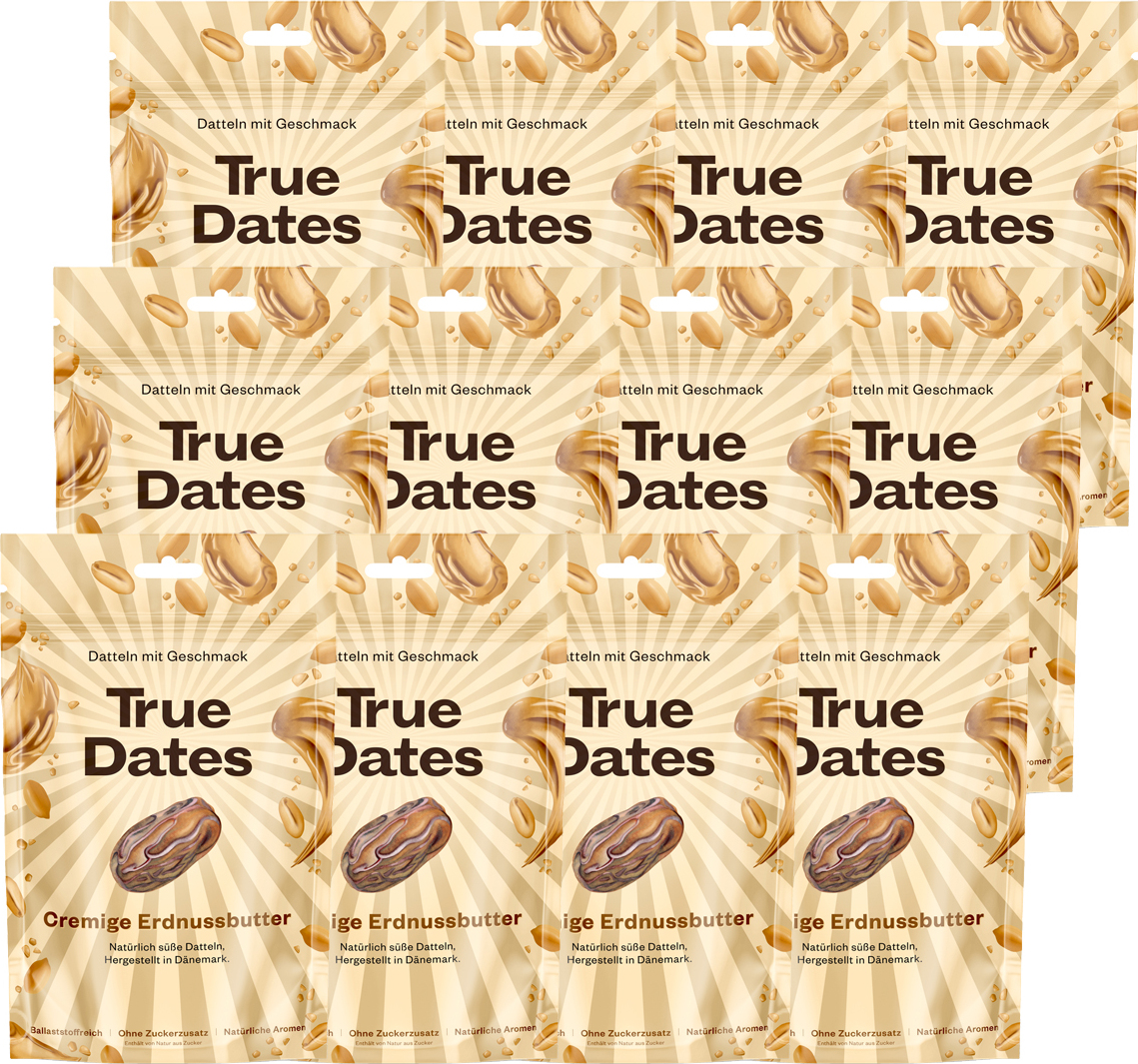 True Company True Dates Datteln Peanut Butter natürlich Datteln 100g 12er Pack 6004-6004-12
