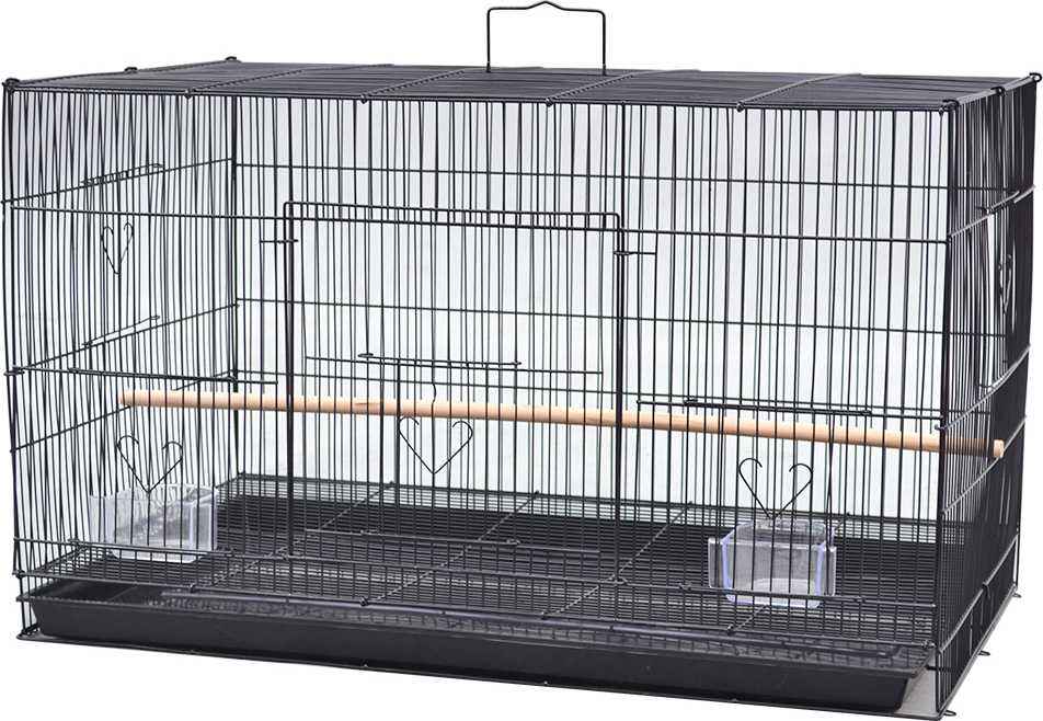 Mipan Vogelkäfig Vogelheim für Wellensittiche 75.5*45*45cm Schwarz