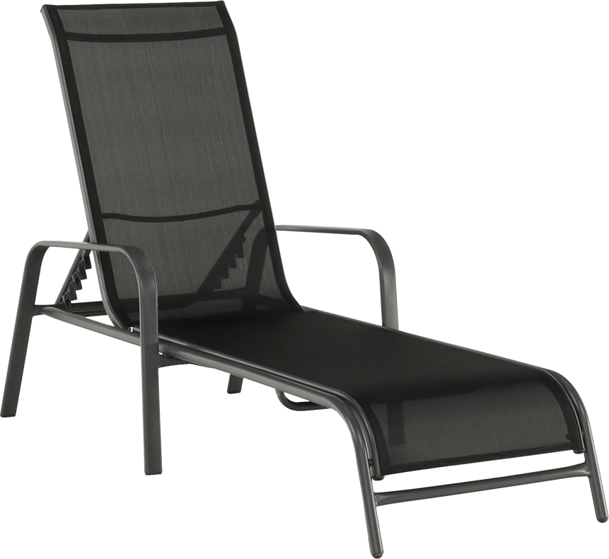 Kondela Verstellbare Gartenliege Atreo - schwarz / grau