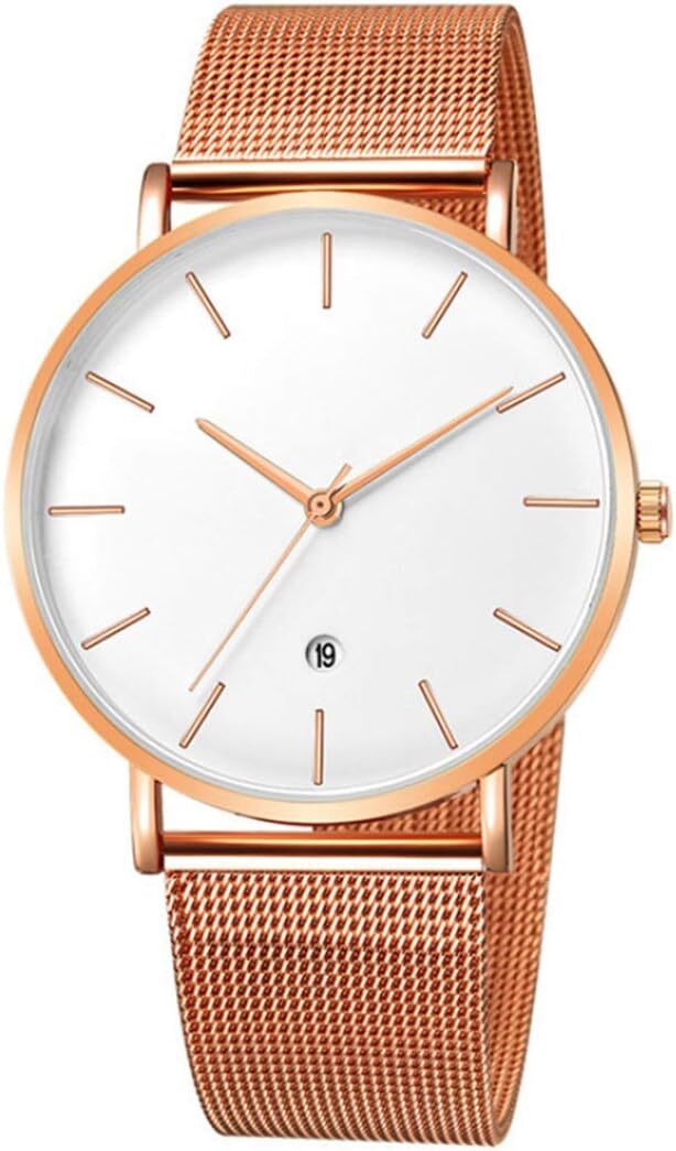 MICGIGI Herren Armbanduhr Analog Quarz Uhr, Minimalistisches Design mit Edelstahl-Armband, Elegante Armbanduhr für Männer, Robuste Uhr für Alltag