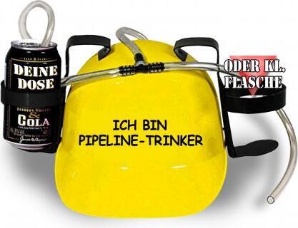 HSK Trinkhelm Spaßhelm mit Print - Ich bin Pipeline-Trinker - 51620 Color - gelb