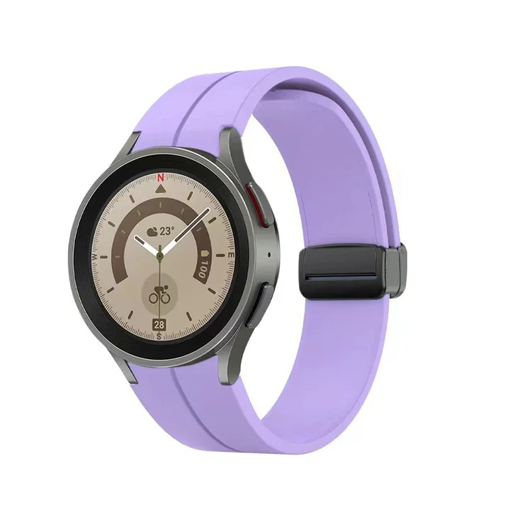 20 mm silikónový remienok SYSTEM-S pre smart hodinky Samsung Galaxy Watch 5 4 vo fialovej farbe