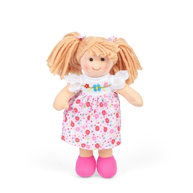 BigJigs Puppe Georgia - weiche Stoffpuppe 28cm - abnehmbare Kleidung BJD068