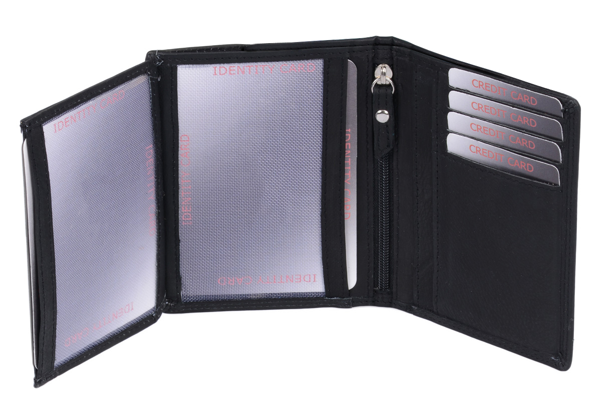 LEAS Ausweishülle, Ausweismappe RFID-Schutz in Echt-Leder, schwarz Card-Collection LEA2102-01-01