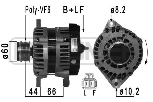 ERA 210945A Alternátor LiMa 140 A, 14 V pre OPEL Corsa D hatchback (S07), ZAFIRA B (A05), Meriva A (X03), Astra H Caravan (A04), Meriva B