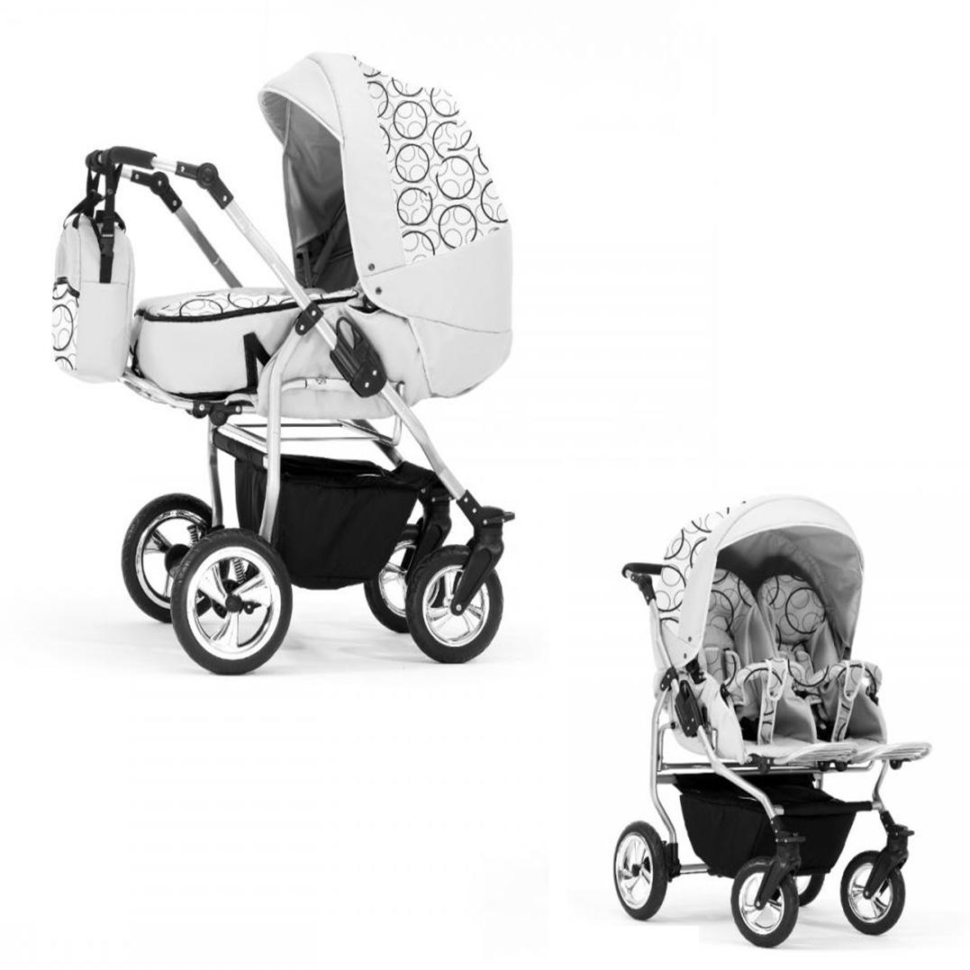 Zwillingskinderwagen 2 in 1 Duo Twin inkl. Sportsitze - 11 Teile - in 20 Farben