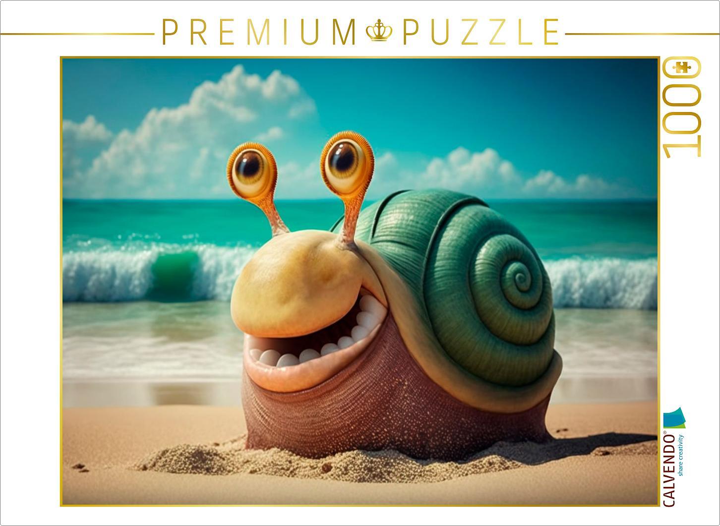CALVENDO Puzzle Urlaubsschnecke | 1000 Teile Lege-Größe 64x48cm Foto-Puzzle für glückliche Stunden