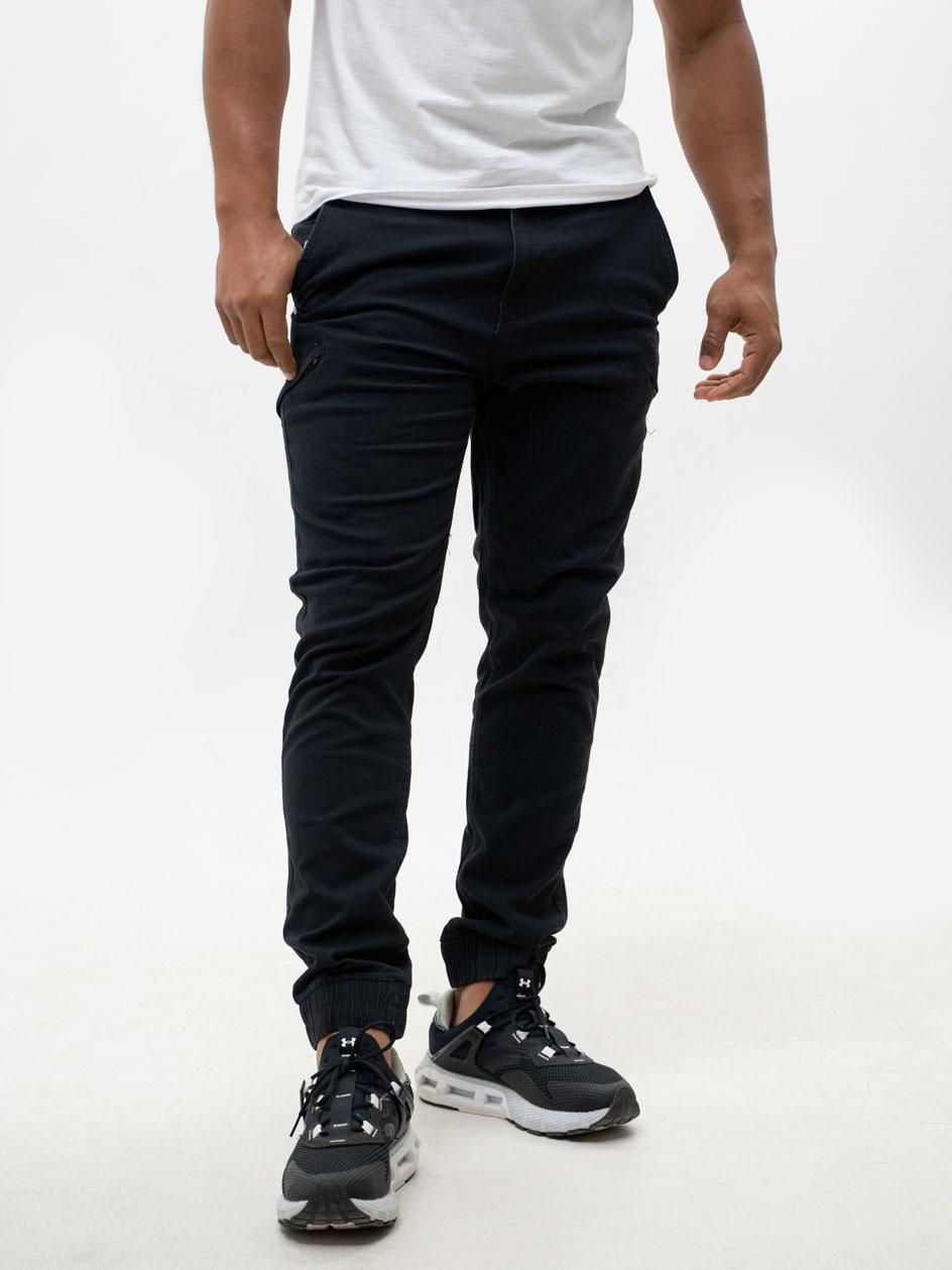 Herren-Jogger-Stoffhosen Schwarz MyStars Classic 34