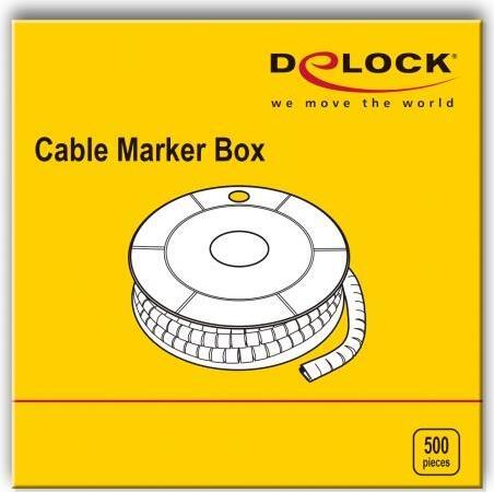 DELOCK Kabelmarker Box, Nr: 6, gelb, 500 Stück