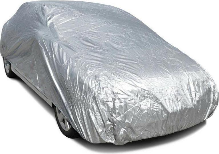 VEPATIM 1x Autoabdeckhaube Autoplane L (508×195×152cm) silber atmungsaktiv UV-/Wetterschutz