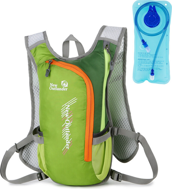 ele eleoption Trinkrucksack, Wasserrucksack mit 2L Wasserblase, Outdoor-Rucksack mit Trinksystem, Grün