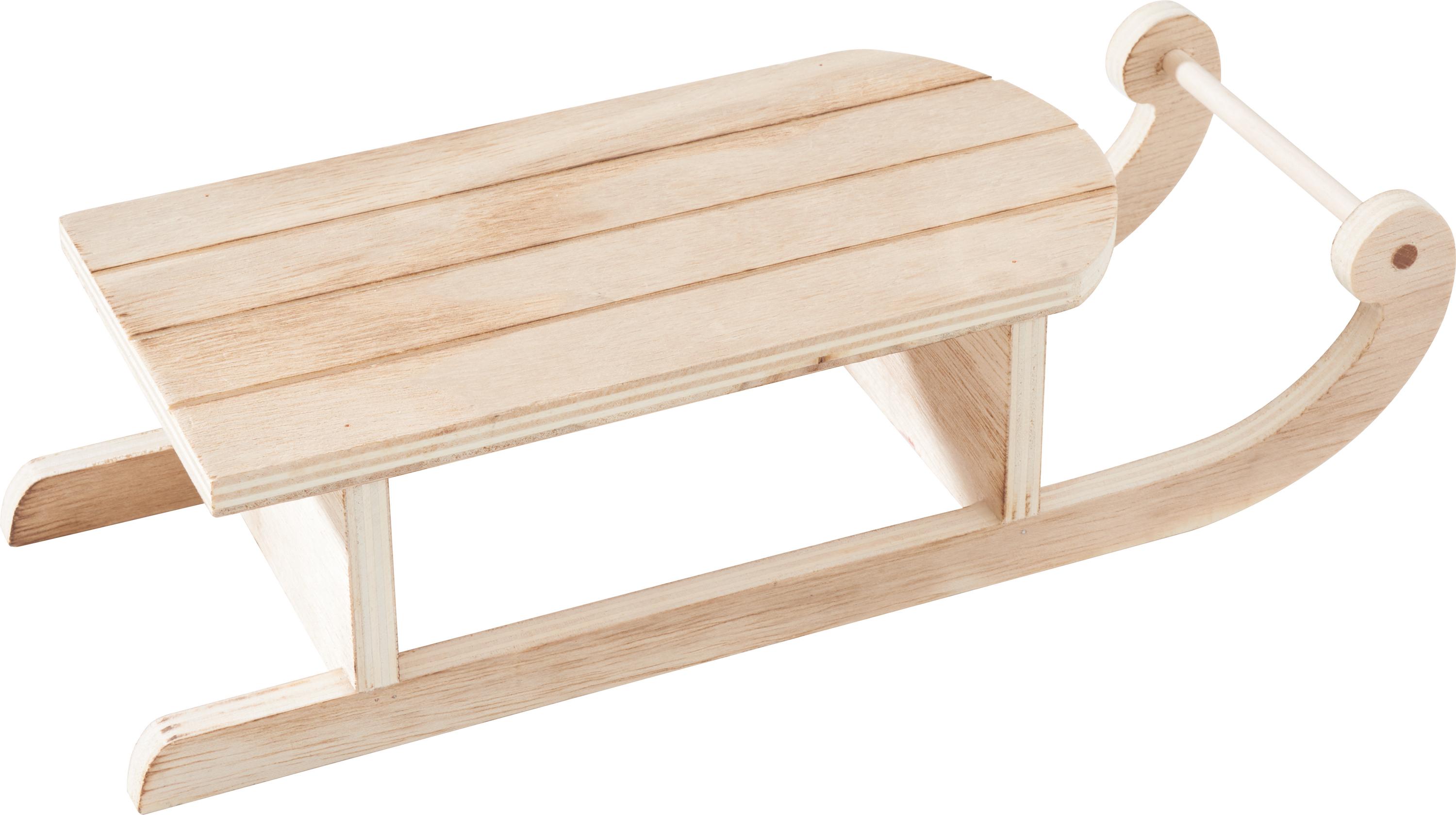 VBS Deko-Holzschlitten 27x10x7cm Schlitten Holzdeko Winterdeko Holzdekoration