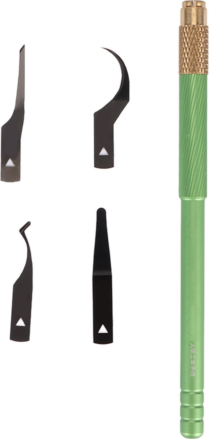 Gistuch Entschleimungsmesser-Set, 4-in-1-Motherboard-IC-Chip-Reparatur-Spaten-Schaber-Werkzeug für iOS-Handy, Grün A