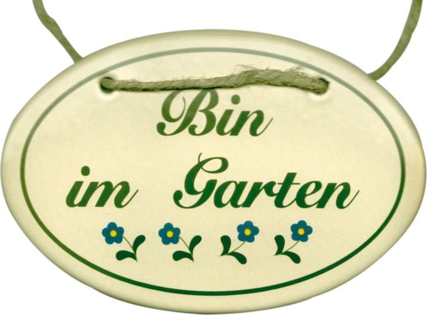 Münder Email Emailleschild Bin Im Garten 355019
