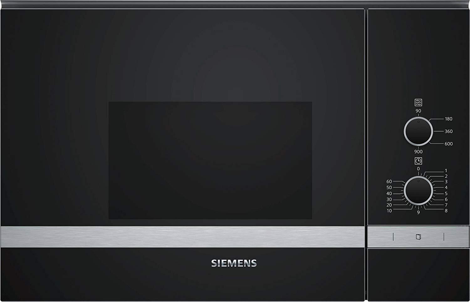 Siemens iQ300 BF550LMR0, Integriert, Solo-Mikrowelle, 25 l, 900 W, Tasten, Drehregler, Schwarz, Edelstahl