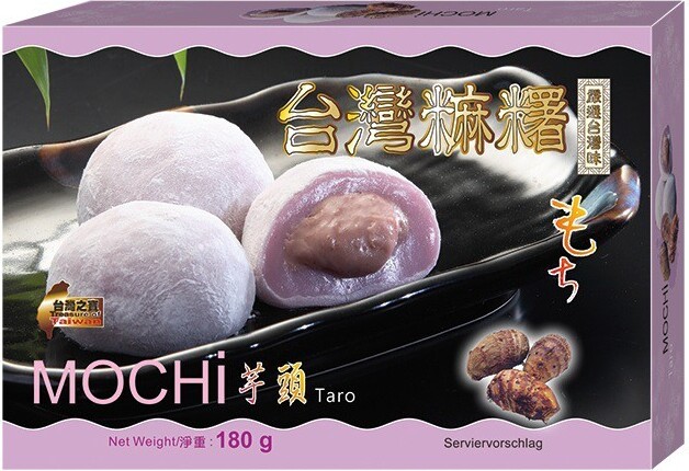 4er Pack - AWON Mochi Taro (4x 180g) | Klebreiskuchen mit Taro-Geschmack 3104-A4