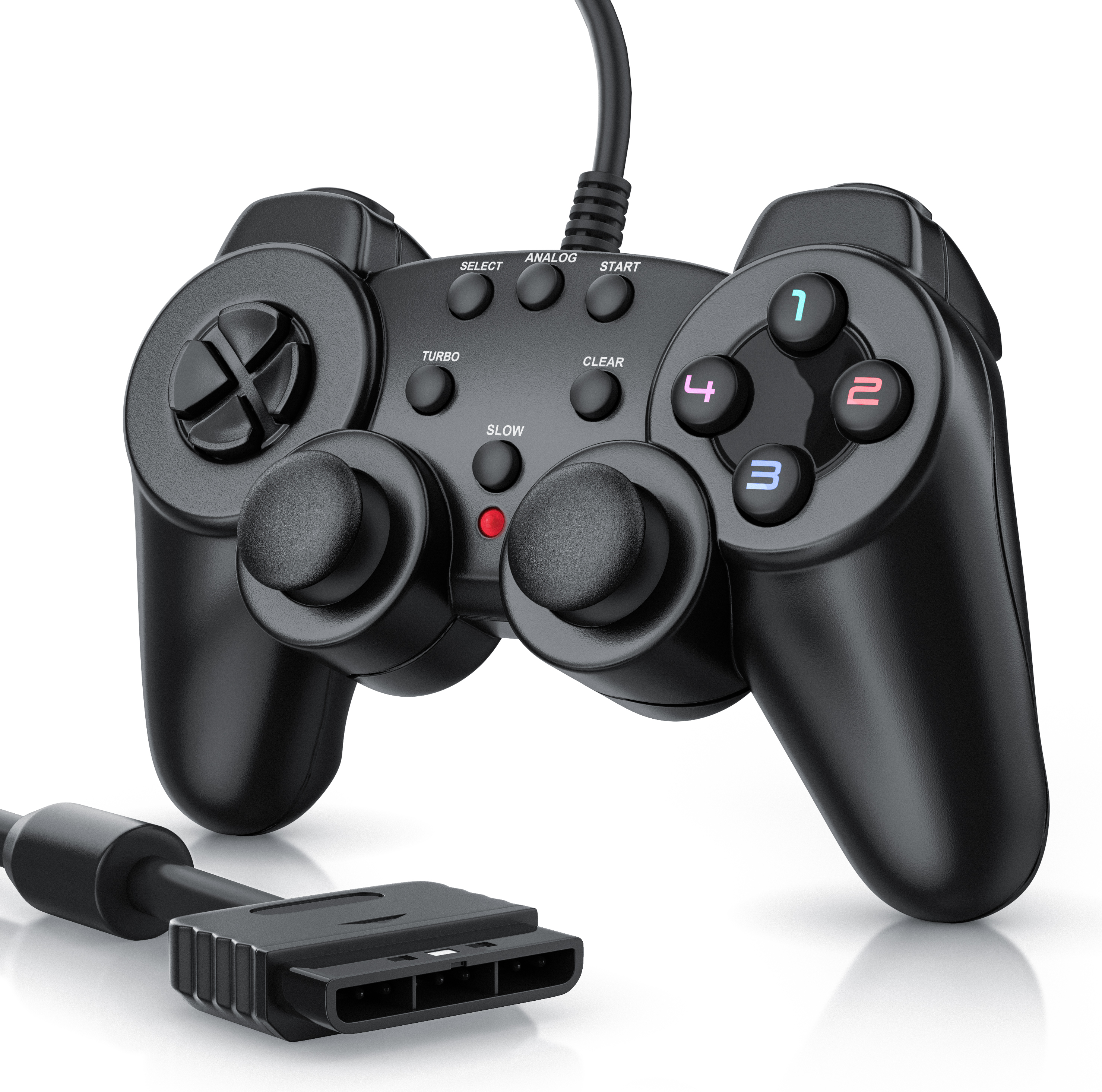 Kontroler CSL PlayStation, gamepad PS2 z podwójnymi