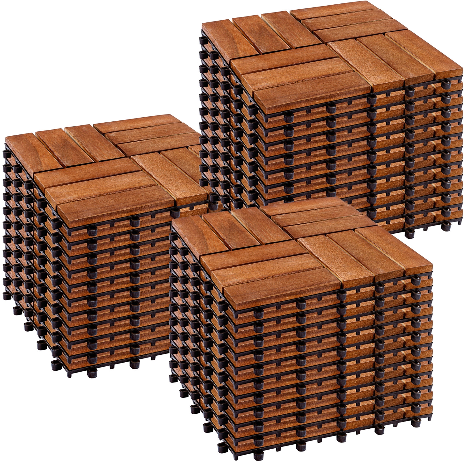 Holz Holzfliesen Akazie Bodenfliesen Terrassenfliese 33 Stück Fliesen Platten 
