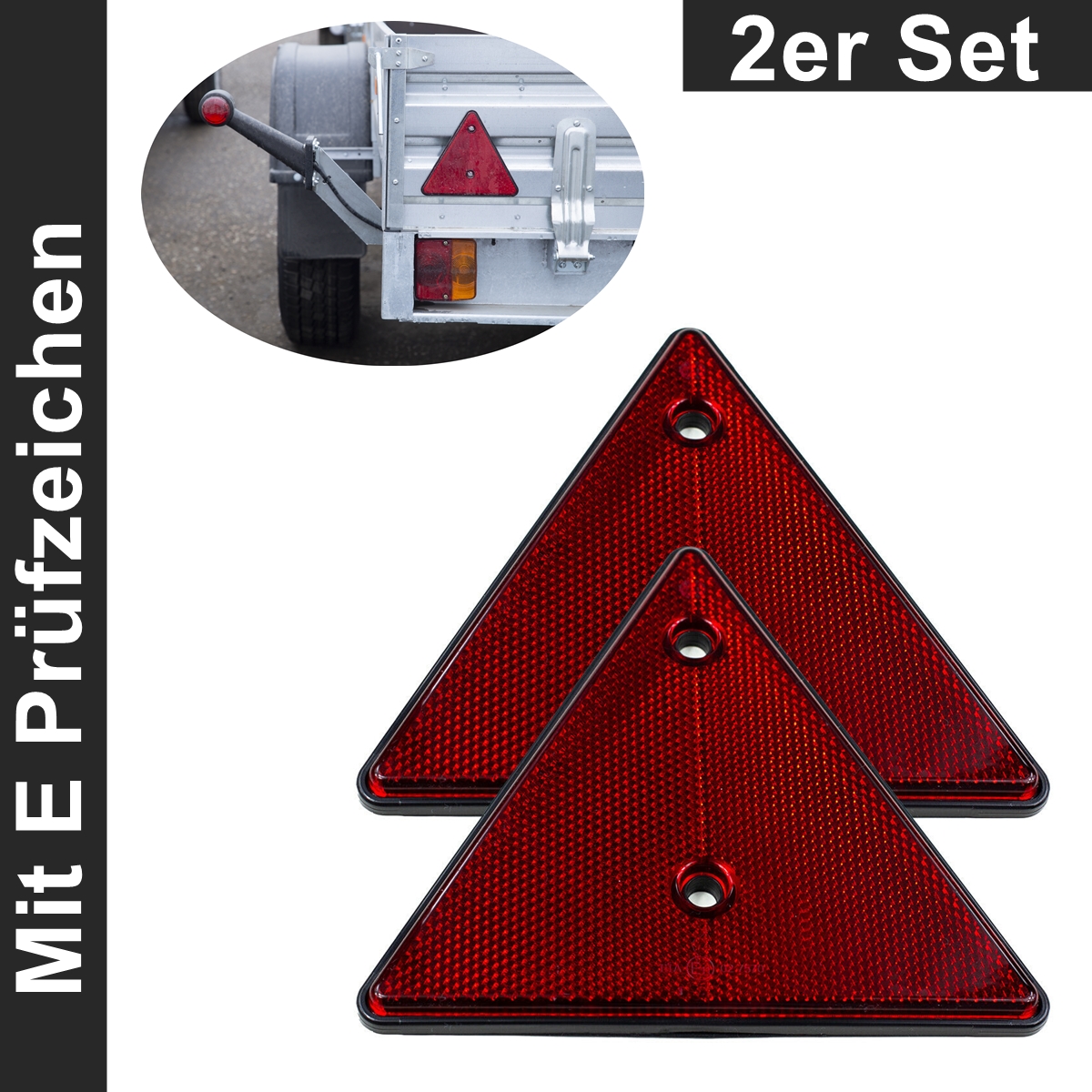 Selbstklebende rote Anhänger-Reflektoren 90 x 40 mm - 4er-Set, Beleuchtung  und Elektrik \ Konturbände & Rückstrahler