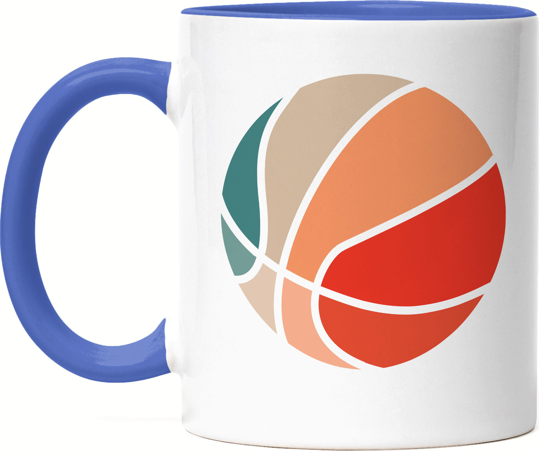 Hey!Print Basketball Tasse Blau Leben Mannschaft Spieler Teamsport Korb Basket Ballsport Jersey Team Mannschaftssport HP-1794-T-Blau