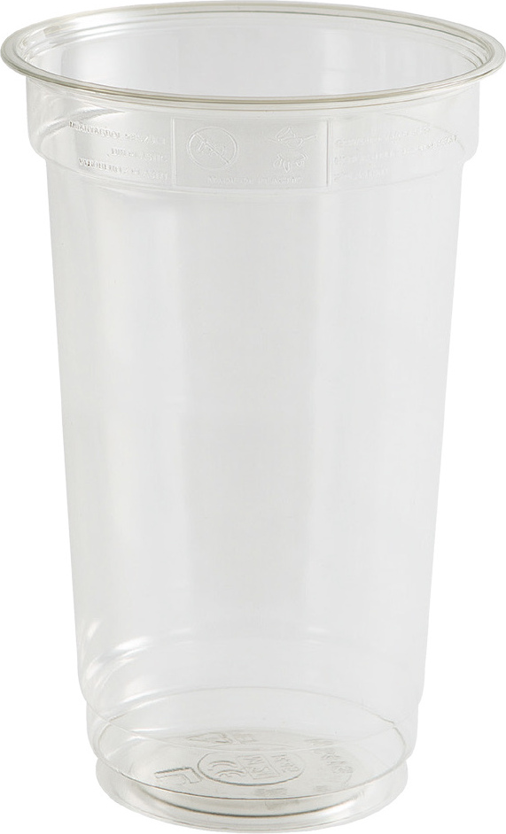 Hopser Funfood Karton 0,2 Liter/0,27 Liter RPET Trinkbecher Eichstrich 1250 Stück 25x50 / 100% recyceltes PET Slush