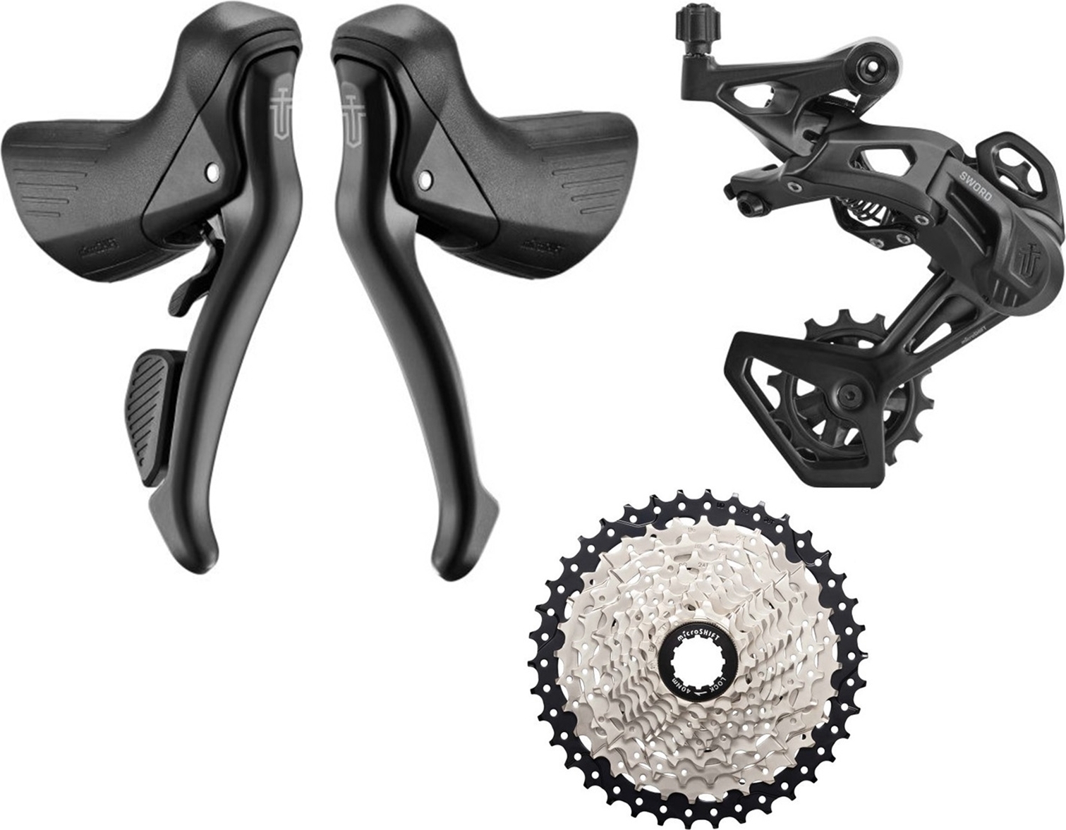 T.O.M. MicroSHIFT Sword Black Groupset 1x, 46T black PK-G7900-46