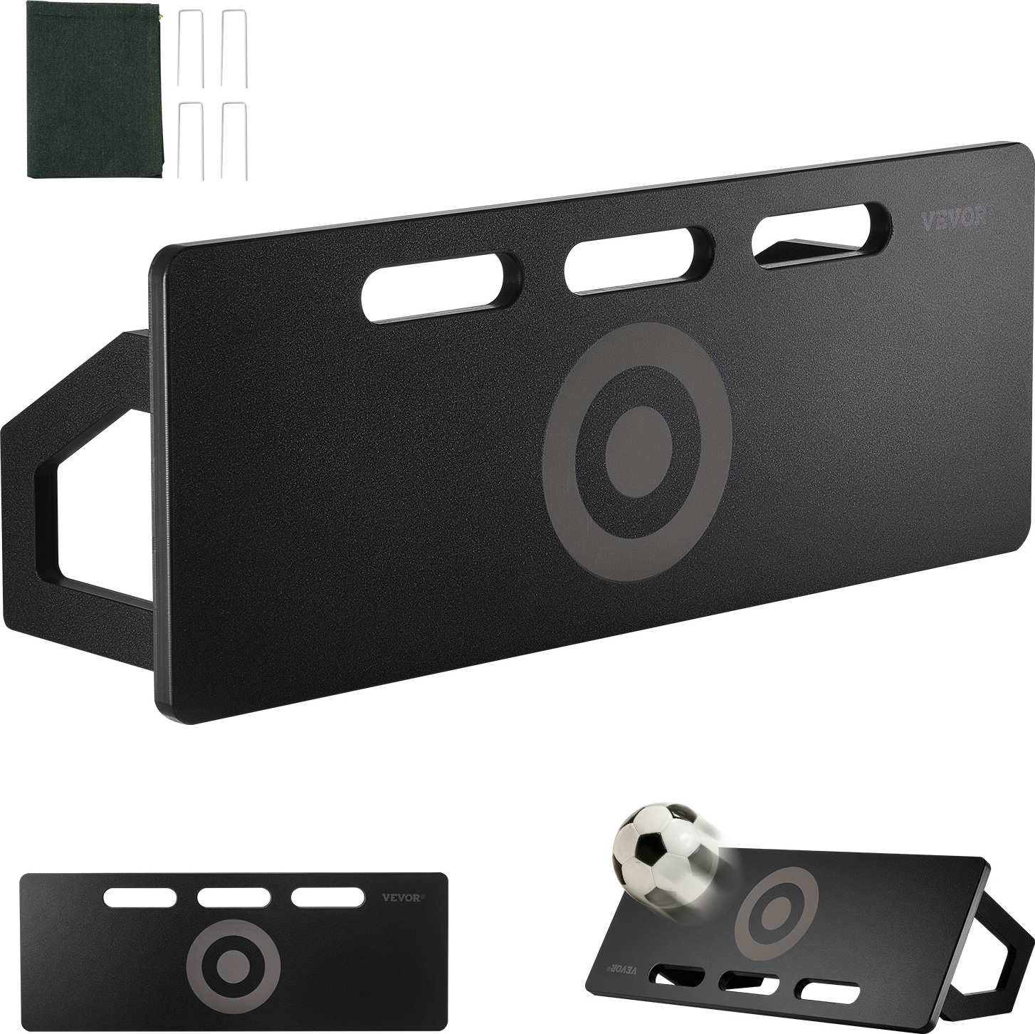 VEVOR Fußball-Rückwandbrett, tragbares Sprungbrett 80 x 30 cm, Trainingsbrett-Rückwand-Kicker für Fußballtraining, Pass- und Schießübungen