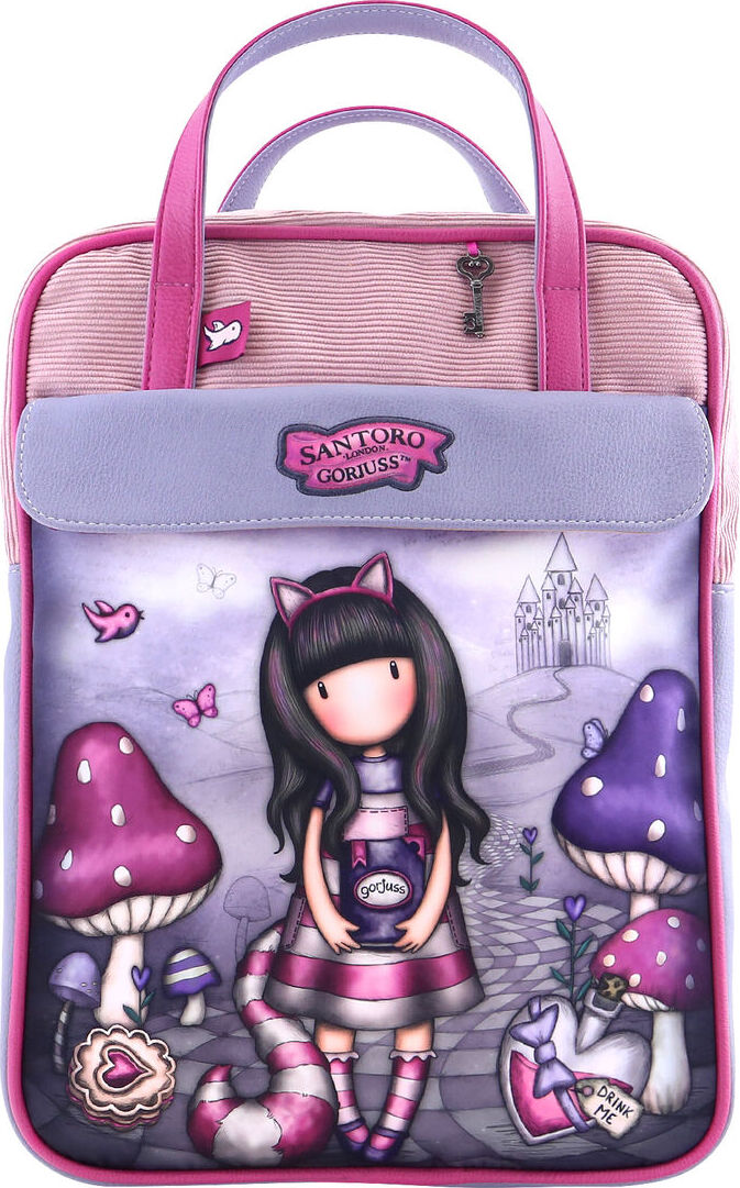 Big Buy Cooking Rucksack Gorjuss Cheshire Katze Rosa Lila (27 x 10 x 37 cm) Cheshire cat