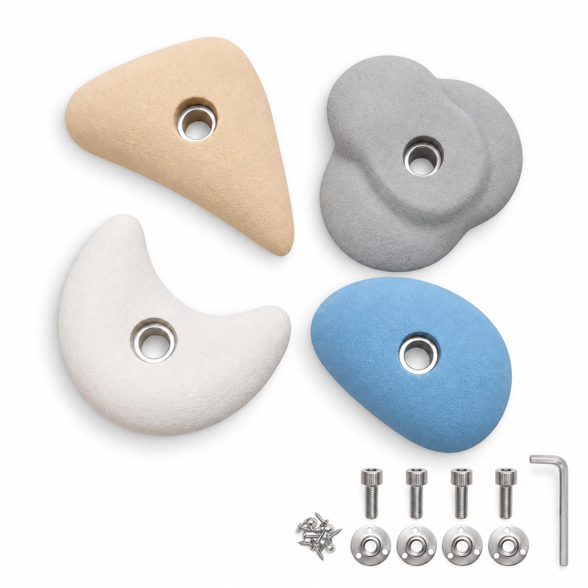 MAMOI® Klettergriffe Set, Klettersteine für die Wand, Indoor und Outdoor Klettergriffe, Klettergriffe für Kinder, Bouldergriffe