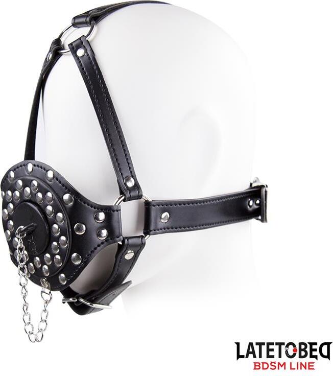 LATETOBED BDSM LINE Gesichtsgeschirr mit abnehmbarem, verstellbarem Toilettendeckel