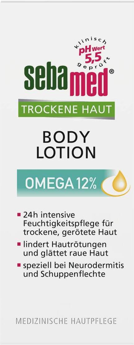 Sebamed Trockene Haut Omega 12% Körperlotion, lindert spürbar Hautrötungen, Rauheit und Schuppung ist speziell bei Neurodermitis und Schuppenflechte