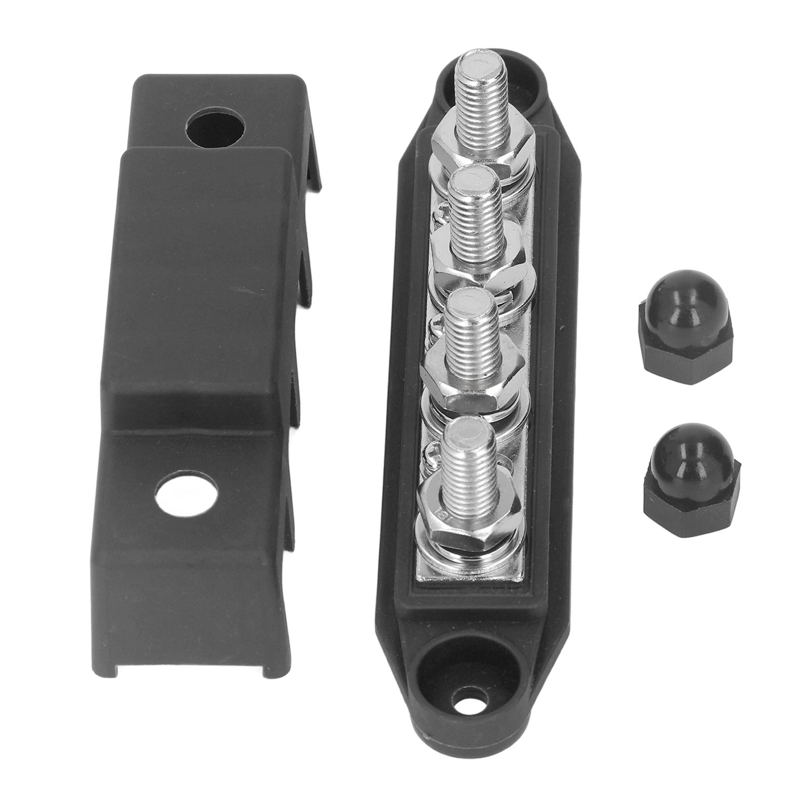 Cocosity 4-Positionen-Sammelschiene,Stromverteilungsblock,4-Positionen-Verteilungsblock,DC-Stromsammelschiene,M10-Bolzen-Sammelschiene,48VDC-Sammelschiene