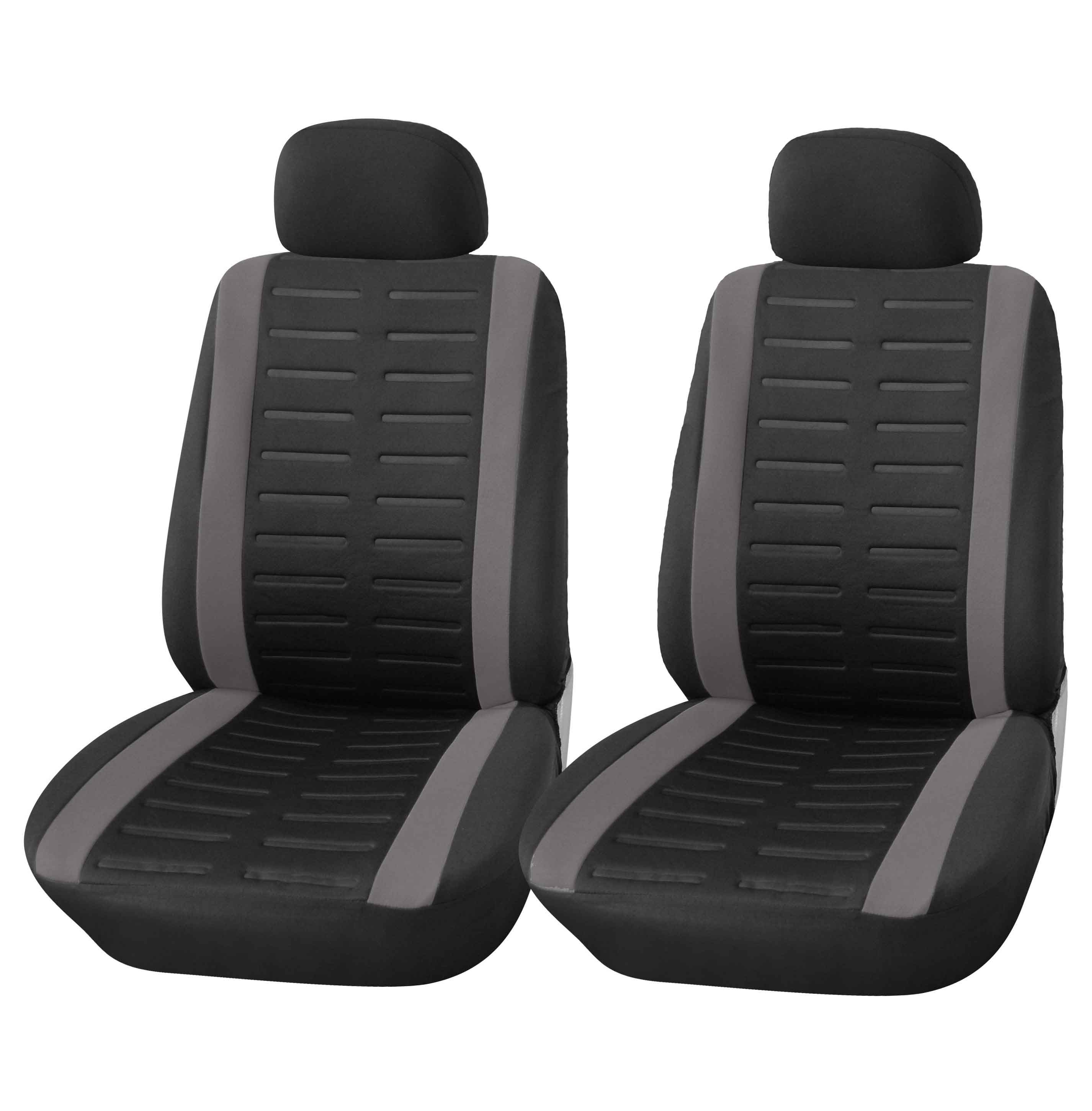 2 vordere Auto Sitzbezug Sitzbezüge Schonbezüge Einteilig Grau Neu für Opel VW
