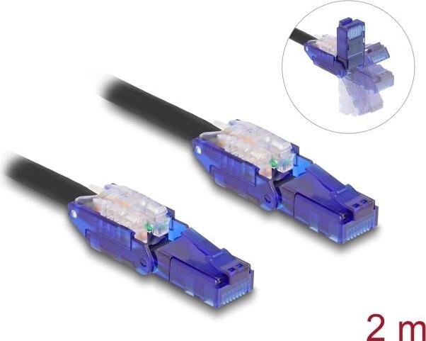 DeLOCK 80927, 2 m, Cat6, U/UTP (UTP), RJ-45, RJ-45, Schwarz, Violett