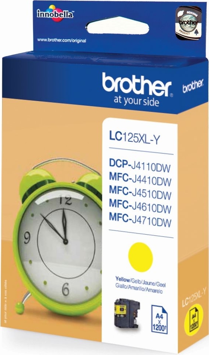 Brother LC-125XLY, Žltá, 1 kusov, 1200 strany, Balenie po jednom kuse