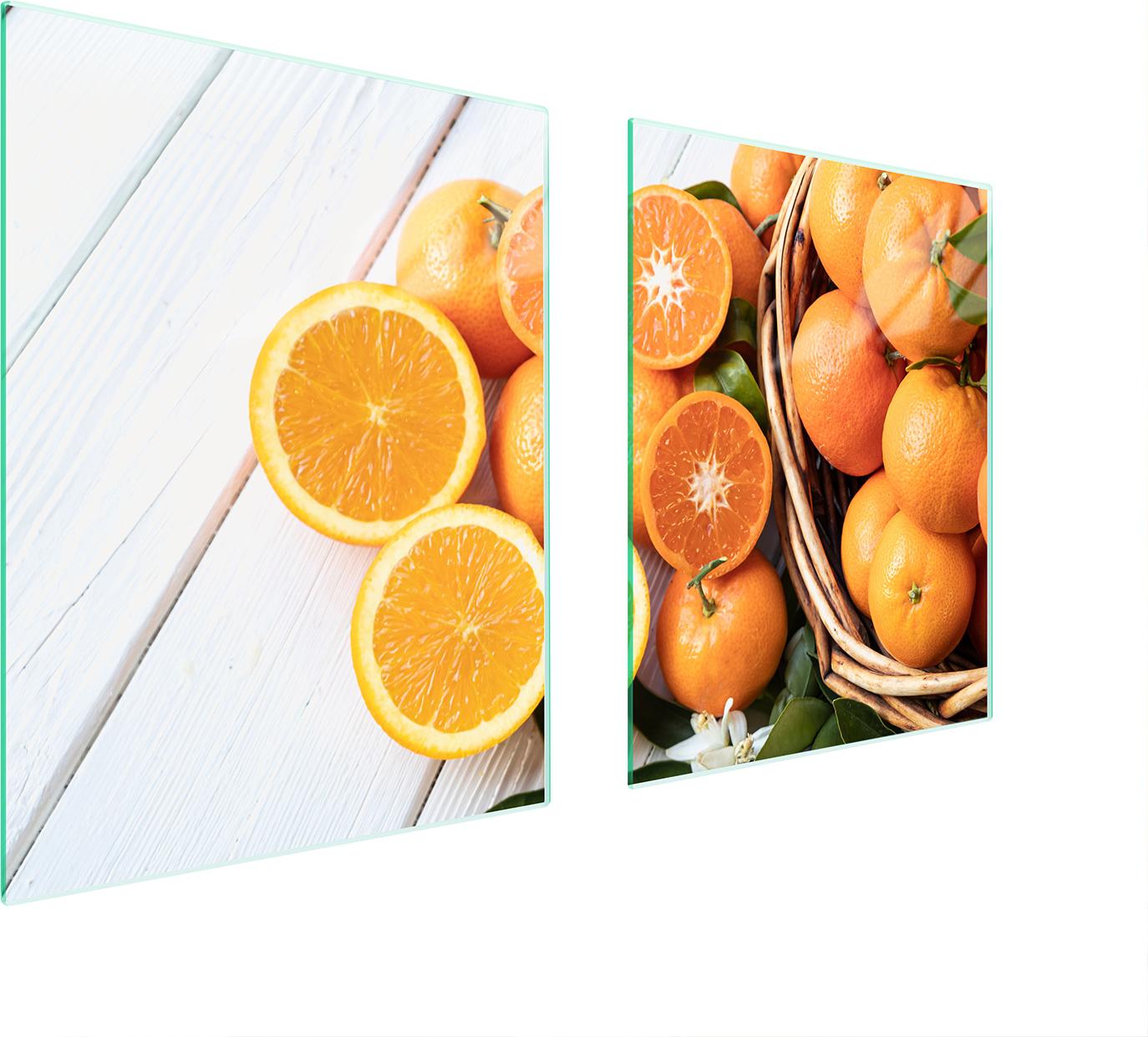 TMK ArtDeko Glas-Schutzplatte Herd 85x52 cm, Fruchtmotiv