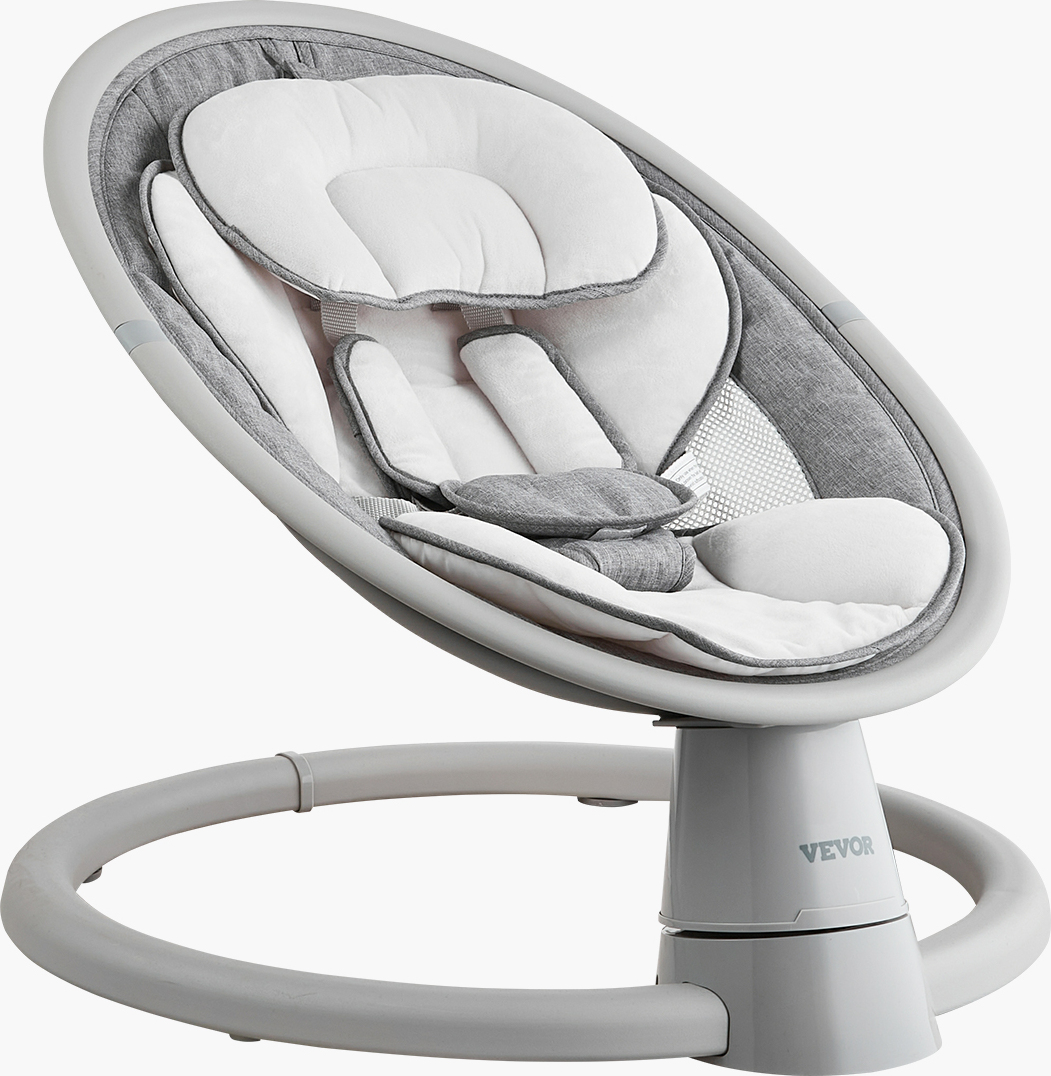 VEVOR Babyschaukel, 5-Gang-Babywippe, tragbare Babyschaukel, 10 Lieder und 5-Punkt-Sicherheitsgurt, für Kinder 0-9 Monate bis 9 kg