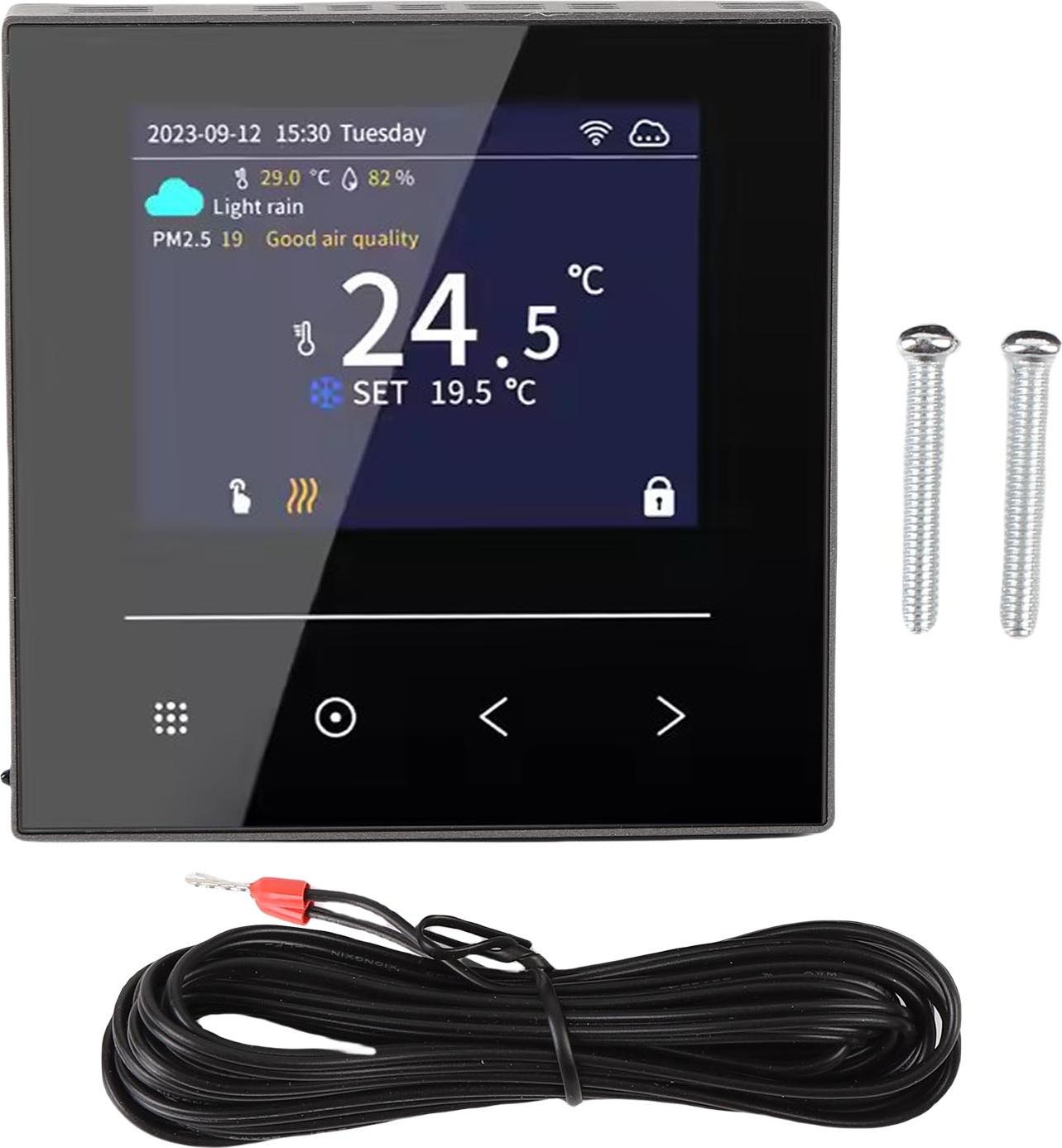 Inteligentný termostat WiFi LCD s farebnou obrazovkou a aplikáciou pre smartfón na ovládanie domácnosti pre systémy elektrického podlahového vykurovania