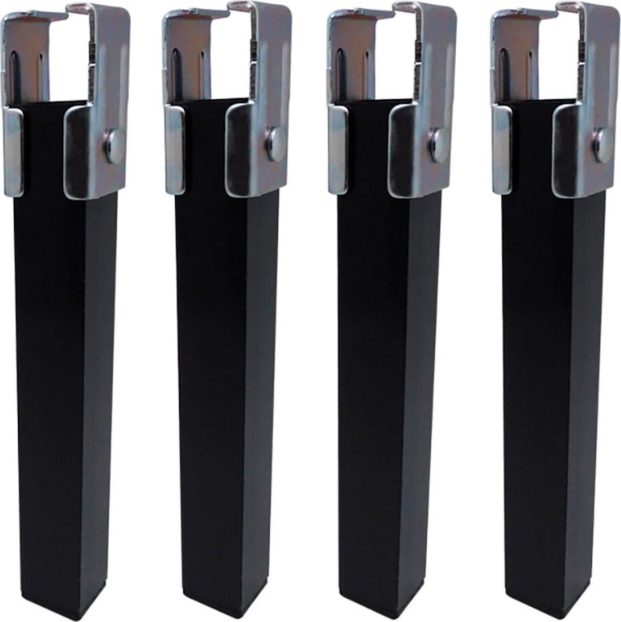 Bettbeine Micel PT25 96402 Schwarz Stahl 4 Stück (3,5 x 3,5 x 25,5 cm)