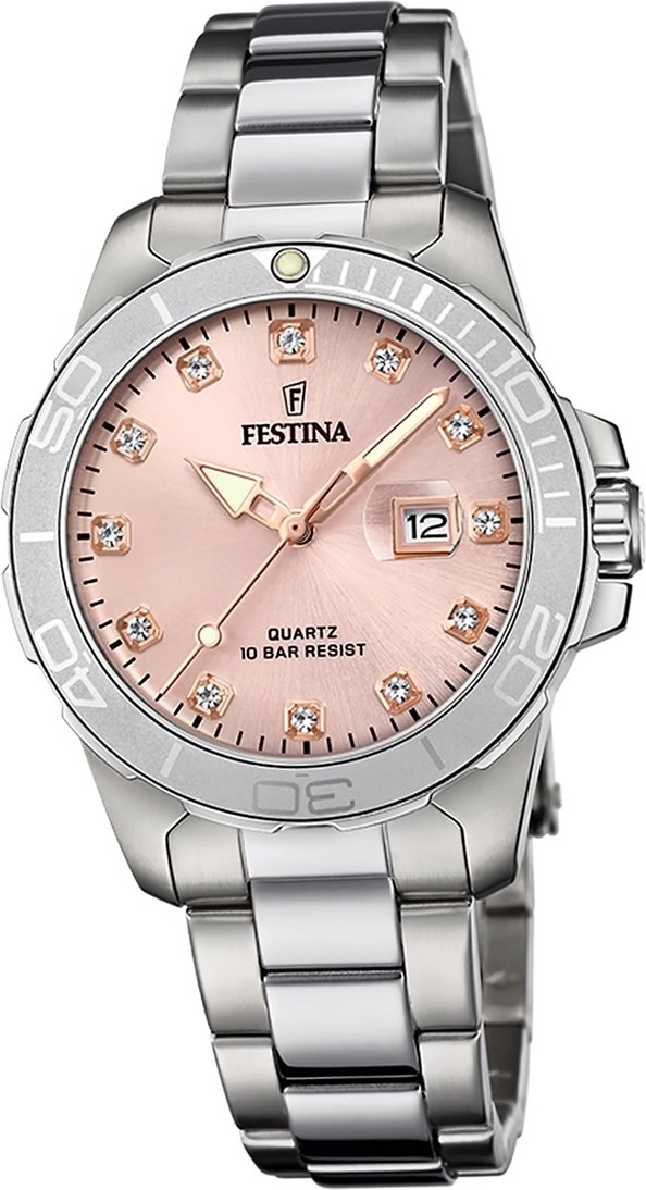 Festina Nerezové dámske hodinky F20503/2 Náramkové hodinky strieborné Boyfriend D2UF20503/2