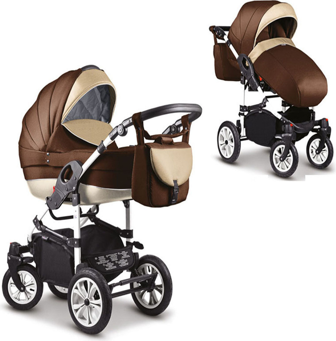 Kinderwagen-Set Craft 2 in 1 in Braun-Beige - 13 Teile - in 18 Farben erhältlich
