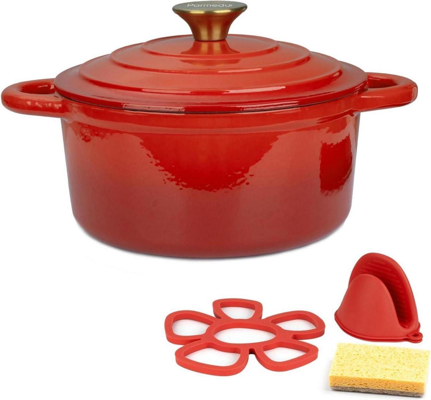 Sonstige Emaille Schmortopf Gusseisen 2,5L Rot mit