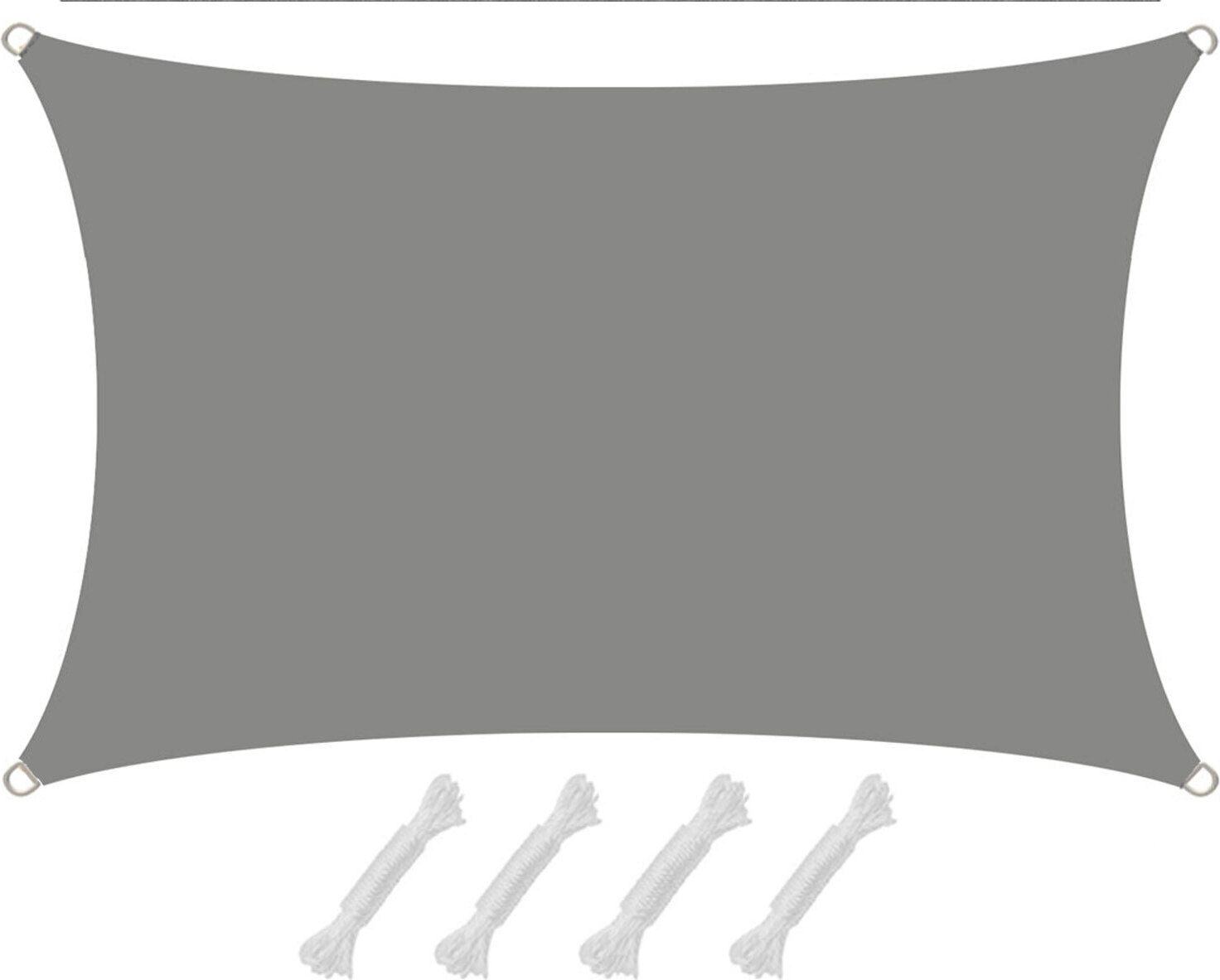 Sonnensegel Rechteck 1x2,2 M - Sonnenschutz Für Garten, Balkon & Terrasse, Cremefarben Mit Ösen & Befestigungsseilen