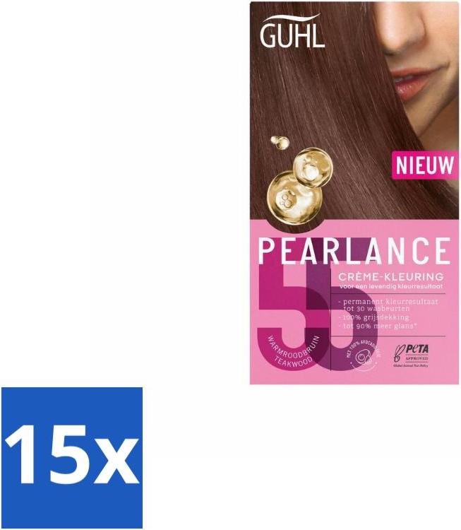 Guhl - Creme-Coloration - Nr. 55 Warmes Rotbraun Intensiv - Haarfärbemittel - Vorteilspack - 15 Stücke 8721415