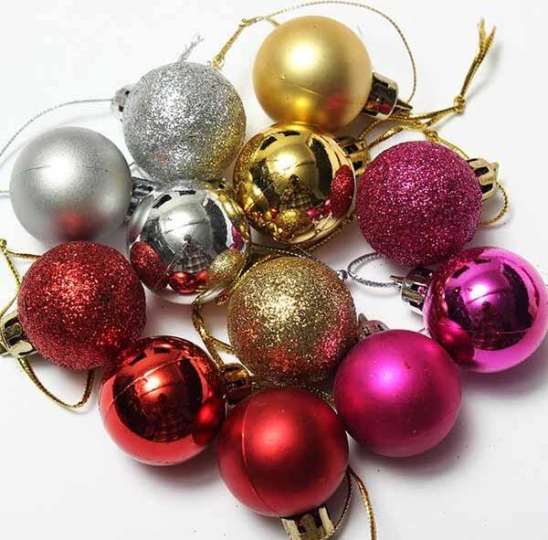 Alle Hersteller 24pcs Xmas Tree Dekoration Glitzer Balls Ornament - Cerise