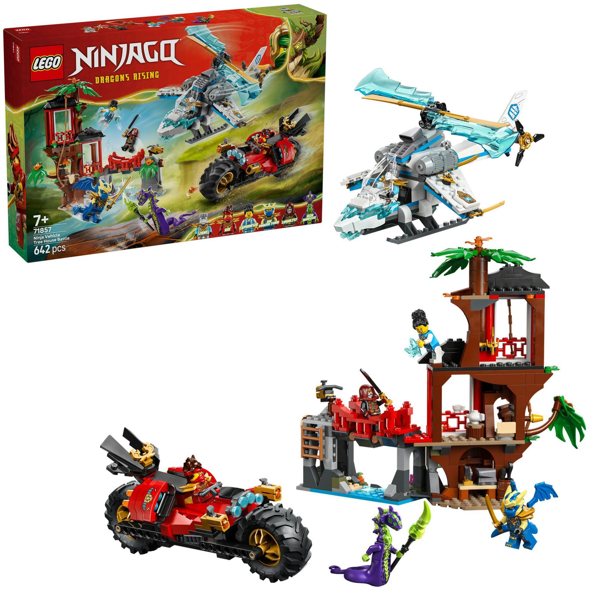 LEGO NINJAGO Súboj nindža vozidiel a domček na strome, Stavebnica, 7 rok / roky, Plast, 642 kusov, 1,02 kg