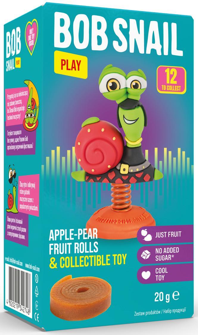 EAT & PLAY APFEL-BIRNE-SNACK-ROLL MIT SPIELZEUG, GLUTENFREI, 20 g – BOB SNAIL